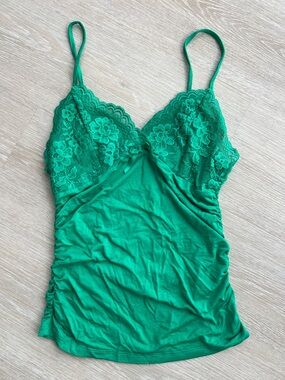 SHEIN Emerald Green Lace Trim Cami